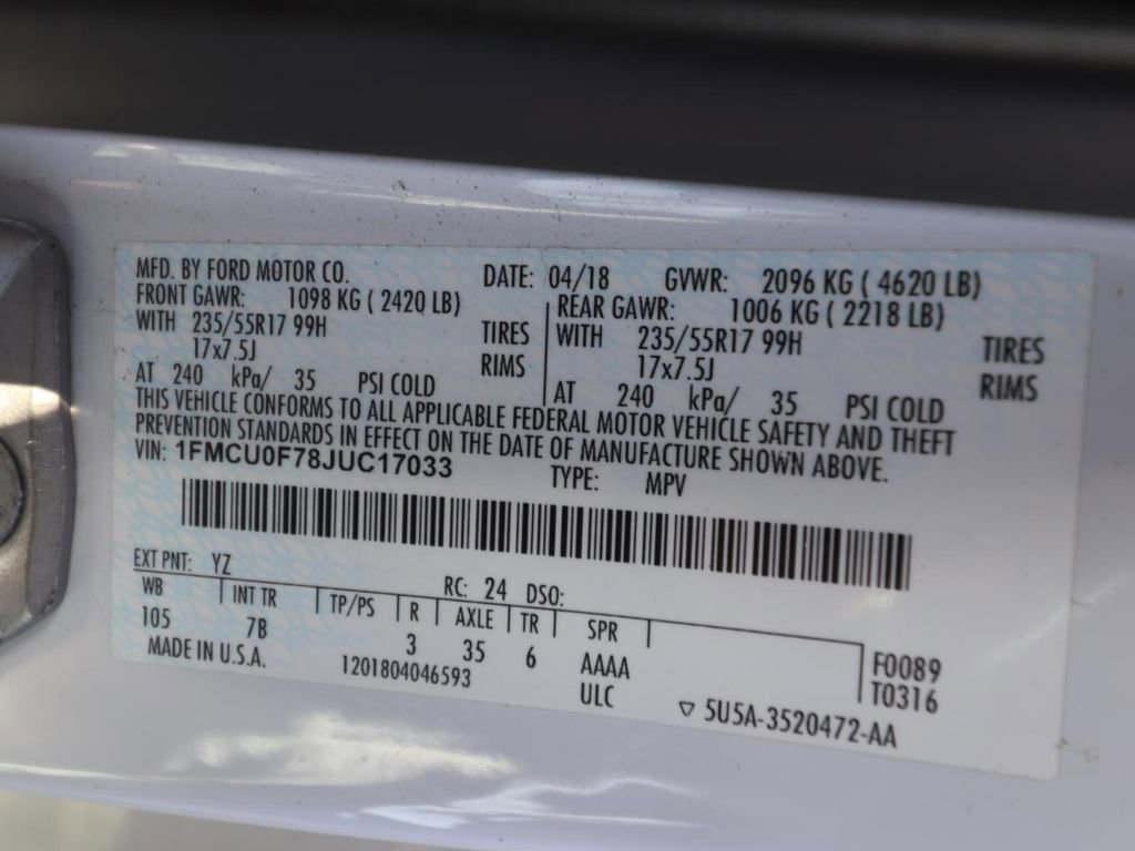 Certified 2018 Ford Escape S image 24