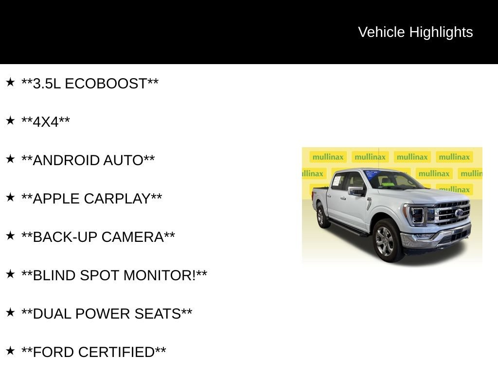 Certified 2021 Ford F150 Lariat w/ Equipment Group 502A High AWD/4WD image 13