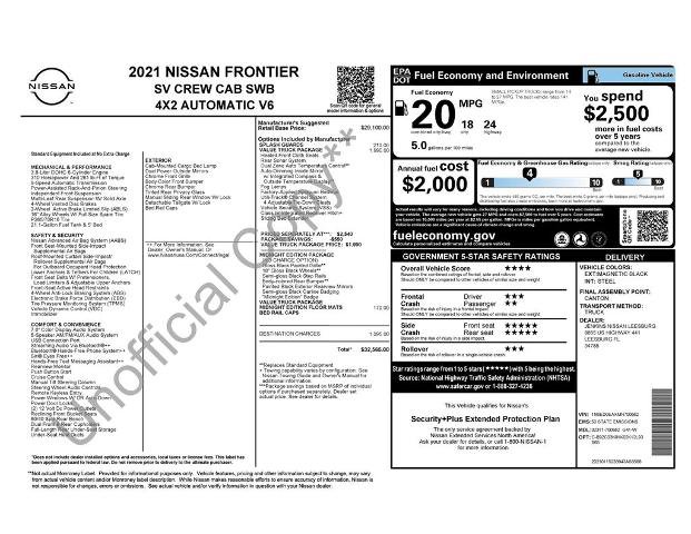 Used 2021 Nissan Frontier SV w/ Midnight Edition Floor Mats RWD image 5