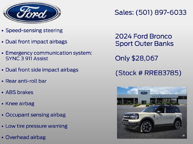 Certified 2024 Ford Bronco Sport Outer Banks AWD/4WD image 20