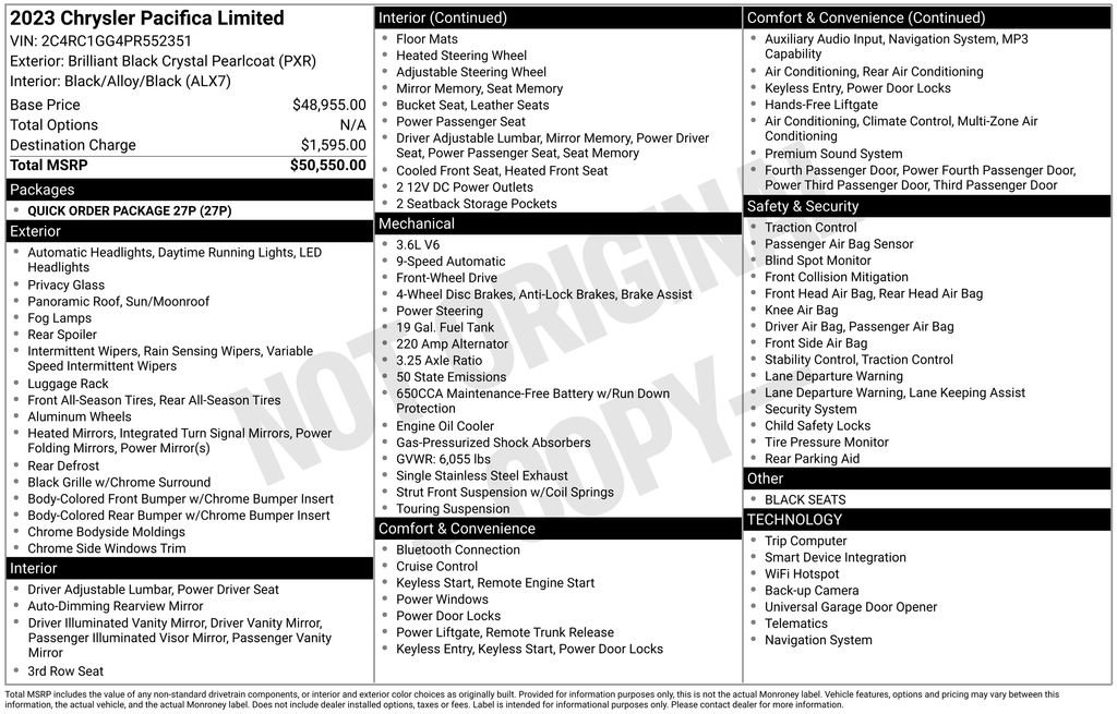 Used 2023 Chrysler Pacifica Limited FWD image 57