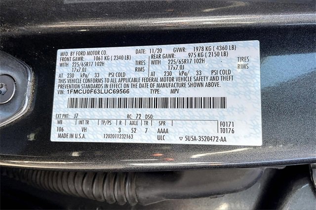 Certified 2020 Ford Escape S image 33