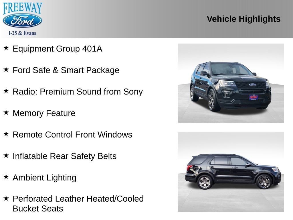 Certified 2018 Ford Explorer Sport w/ Equipment Group 401A image 3