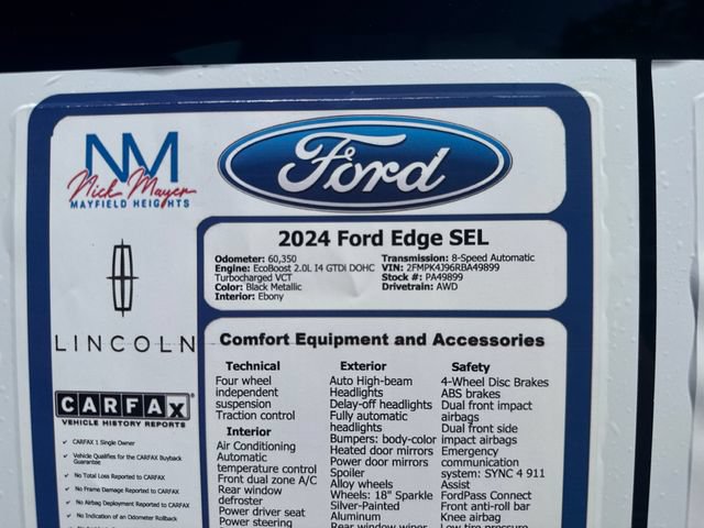 Certified 2024 Ford Edge SEL AWD/4WD image 35