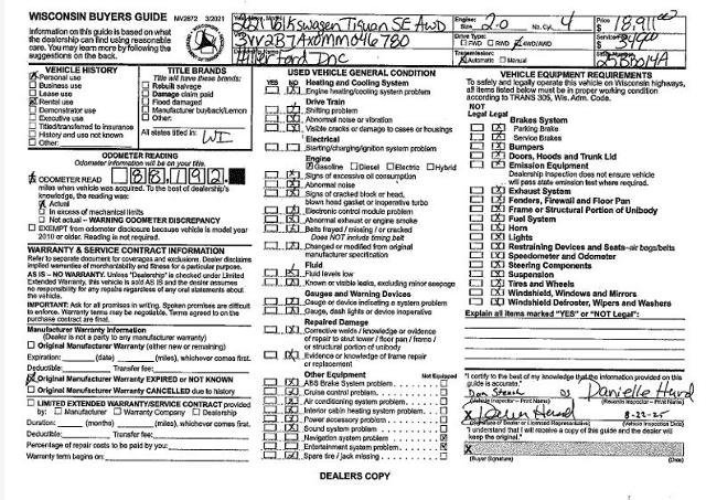 Used 2021 Volkswagen Tiguan SE image 37