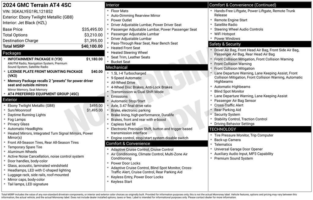 Used 2024 GMC Terrain AT4 w/ Infotainment Package II AWD/4WD image 45