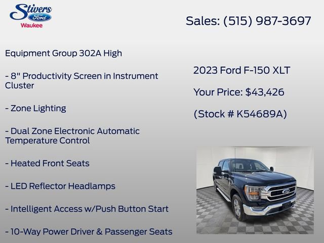 Certified 2023 Ford F150 XLT w/ Equipment Group 302A High image 14