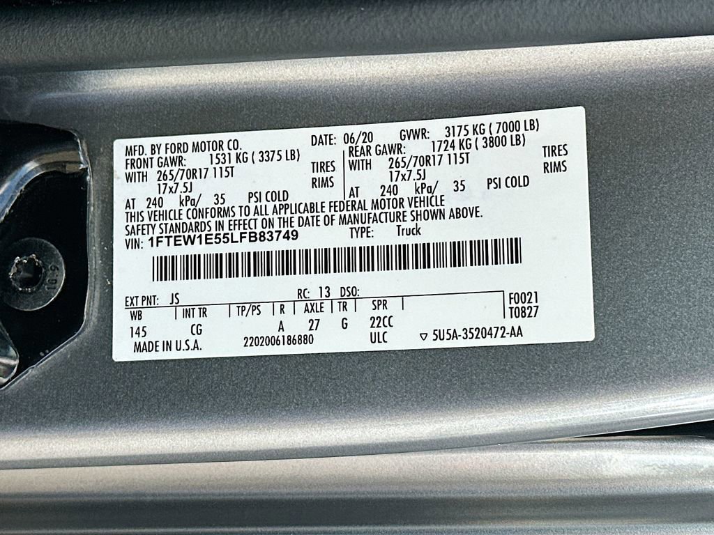 Certified 2020 Ford F150 XL w/ Equipment Group 101A Mid image 27