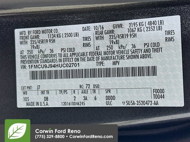 Certified 2017 Ford Escape Titanium w/ Equipment Group 301A AWD/4WD image 33
