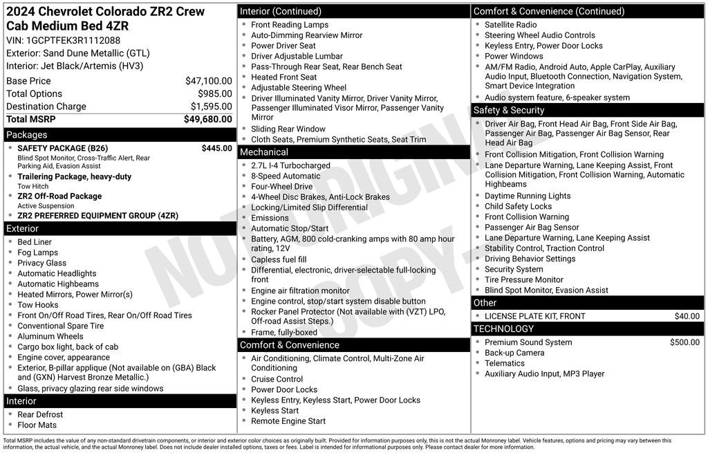 Used 2024 Chevrolet Colorado ZR2 w/ Safety Package image 10