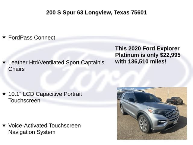 Certified 2020 Ford Explorer Platinum w/ Premium Technology Package AWD/4WD image 25