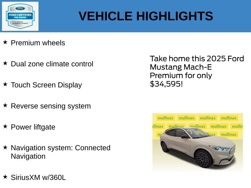 Certified 2025 Ford Mustang Mach-E Premium RWD image 21