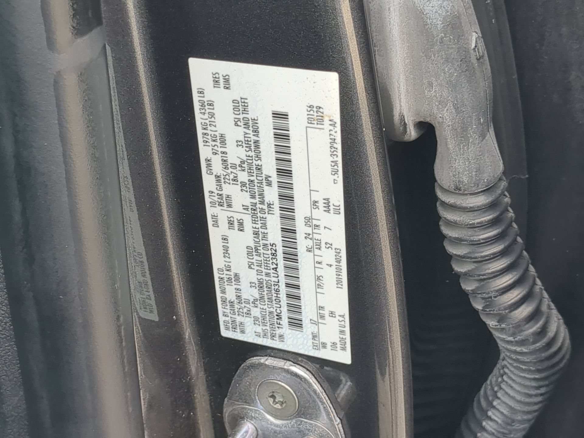 Certified 2020 Ford Escape SEL FWD image 72