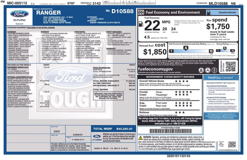 Certified 2021 Ford Ranger XLT w/ Equipment Group 301A Mid AWD/4WD video 2