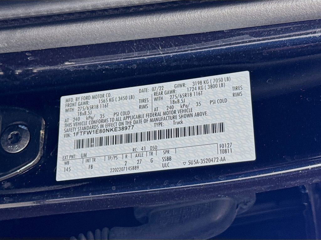 Certified 2022 Ford F150 XLT w/ Equipment Group 302A High image 33