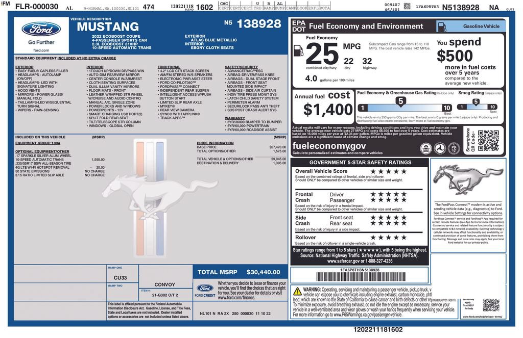 Certified 2022 Ford Mustang Coupe RWD image 24