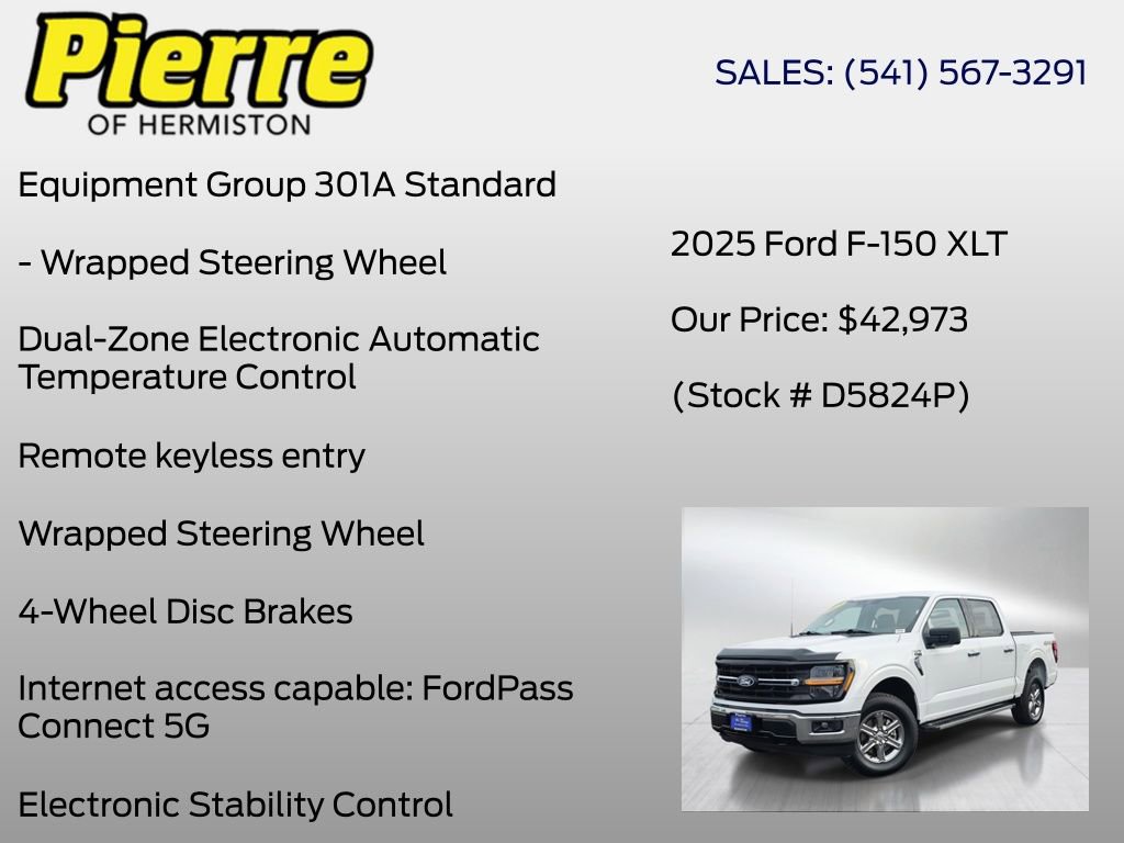 Certified 2025 Ford F150 XLT w/ Equipment Group 301A Standard AWD/4WD image 13