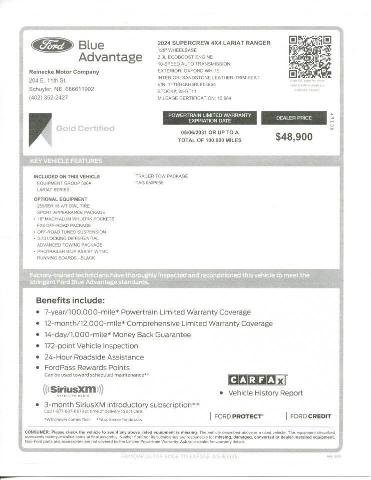 Certified 2024 Ford Ranger Lariat w/ FX4 Off-Road Package image 12