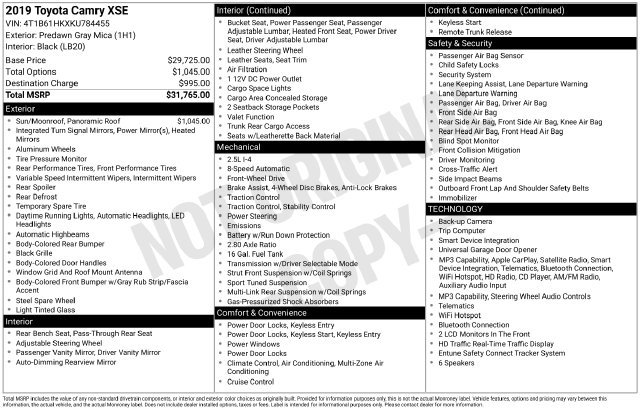 Used 2019 Toyota Camry XSE FWD image 25