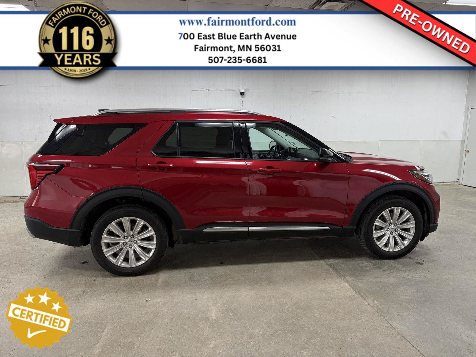 Certified 2025 Ford Explorer Platinum w/ LUX Leather Package