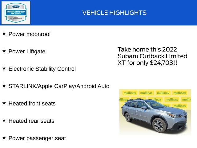 Used 2022 Subaru Outback Limited XT w/ Popular Package #2 AWD/4WD image 19