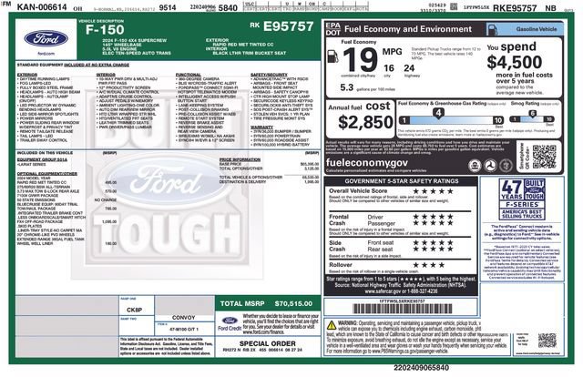 Certified 2024 Ford F150 Lariat w/ FX4 Off-Road Package AWD/4WD image 9