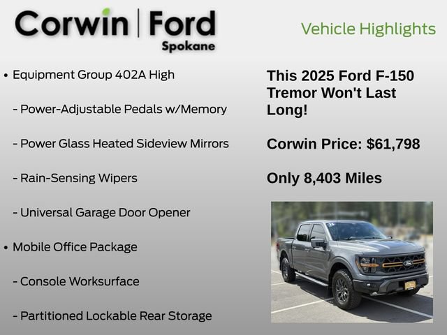 Certified 2025 Ford F150 Tremor w/ Equipment Group 402A High AWD/4WD image 19