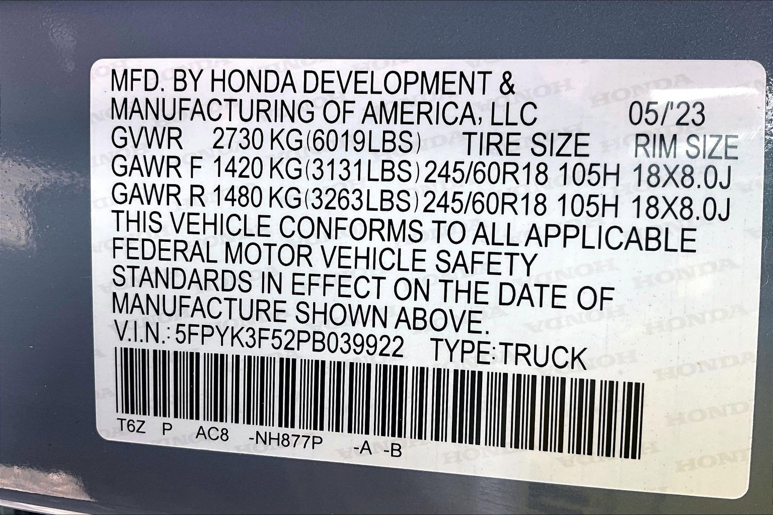 Used 2023 Honda Ridgeline RTL image 34