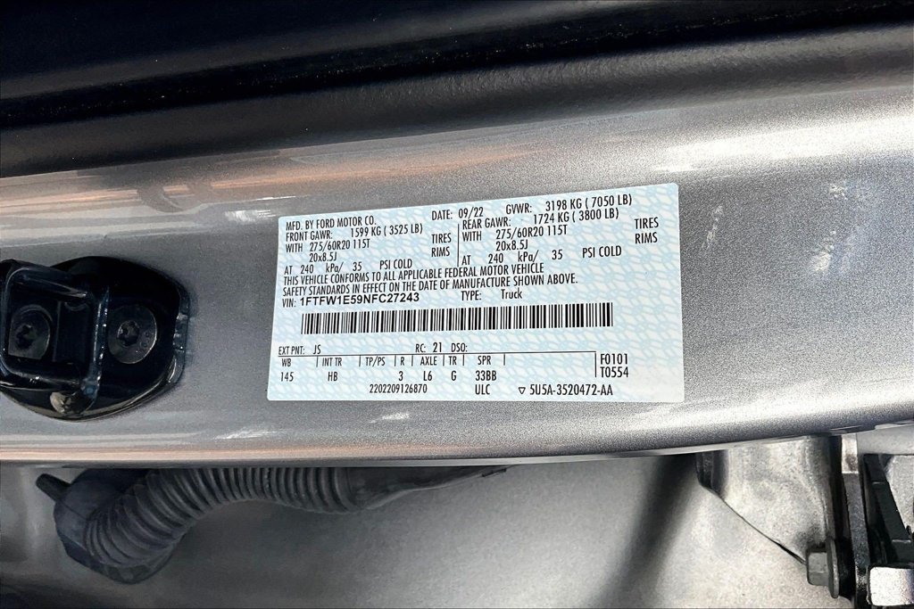 Certified 2022 Ford F150 Lariat w/ Equipment Group 502A High AWD/4WD image 22