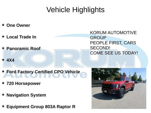 Certified 2025 Ford F150 Raptor w/ Equipment Group 803A Raptor R AWD/4WD image 4