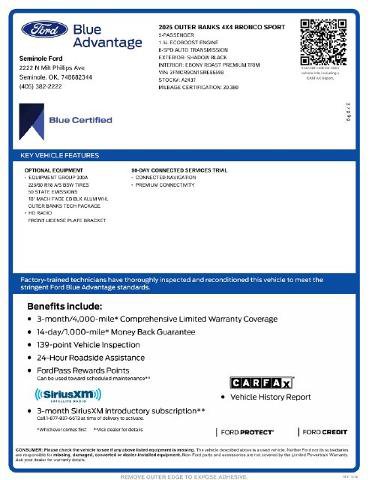 Certified 2025 Ford Bronco Sport Outer Banks w/ Outer Banks Tech Package+ AWD/4WD image 6