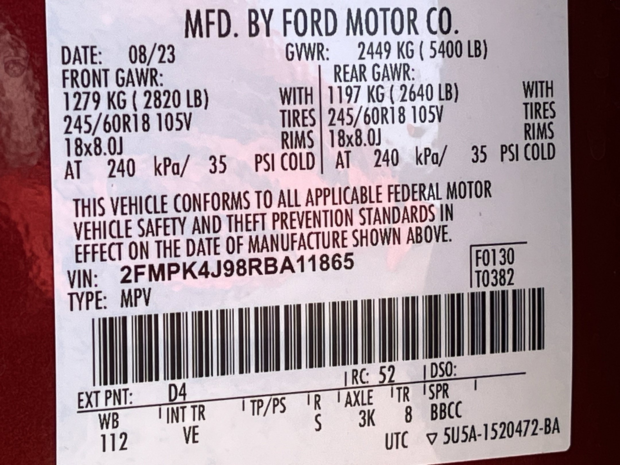 Certified 2024 Ford Edge SEL w/ Convenience Package AWD/4WD image 30