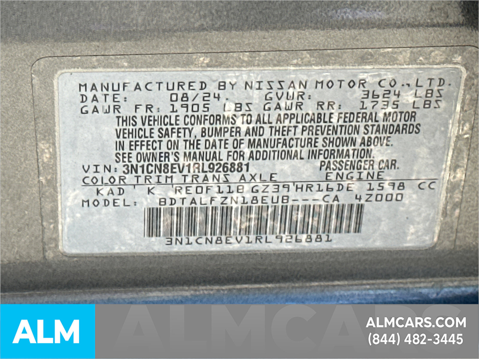 Used 2024 Nissan Versa SV w/ Trunk Package FWD image 35