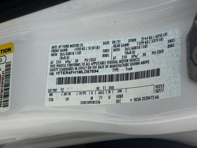 Certified 2021 Ford Ranger XL w/ Equipment Group 101A High image 29