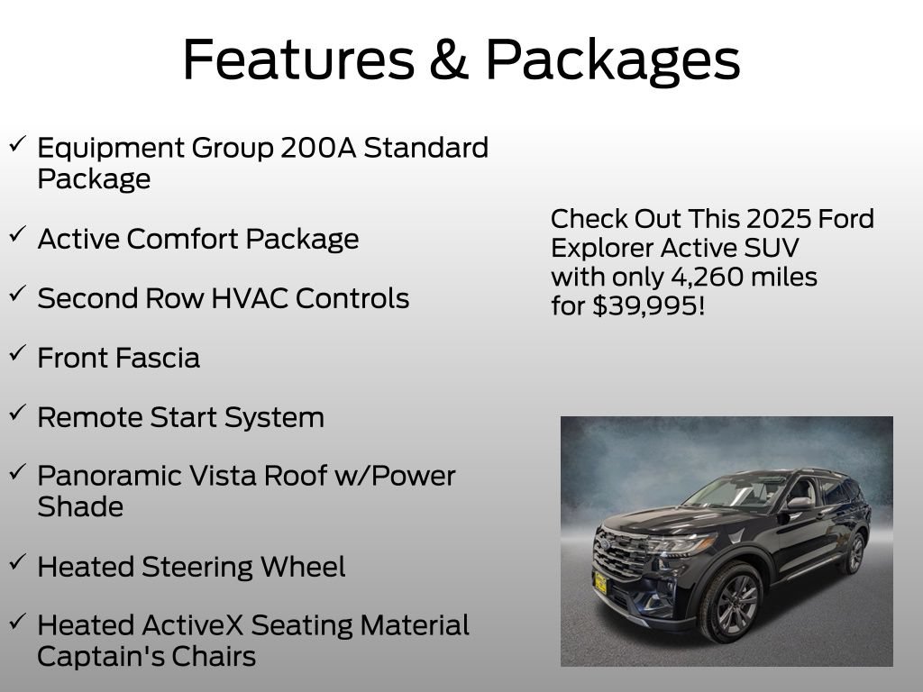Certified 2025 Ford Explorer Active w/ Active Comfort Package AWD/4WD image 4