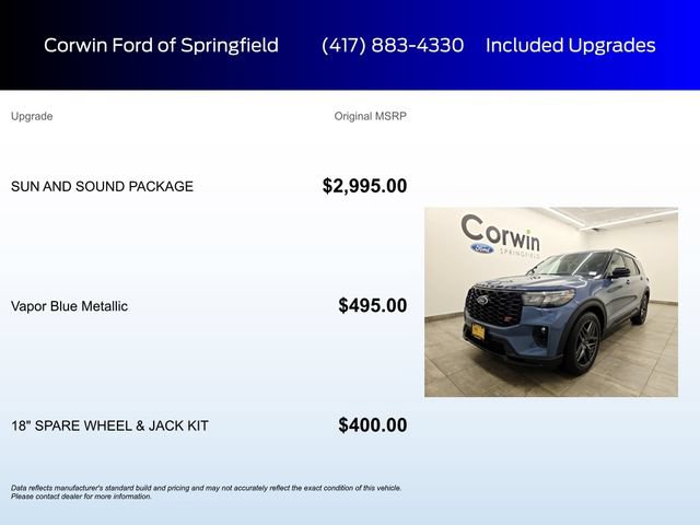 Certified 2025 Ford Explorer ST w/ Sun And Sound Package AWD/4WD image 6