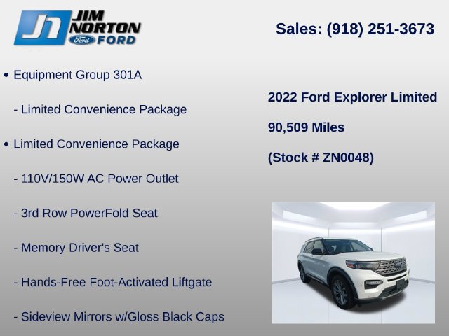 Certified 2022 Ford Explorer Limited w/ Equipment Group 301A AWD/4WD image 8
