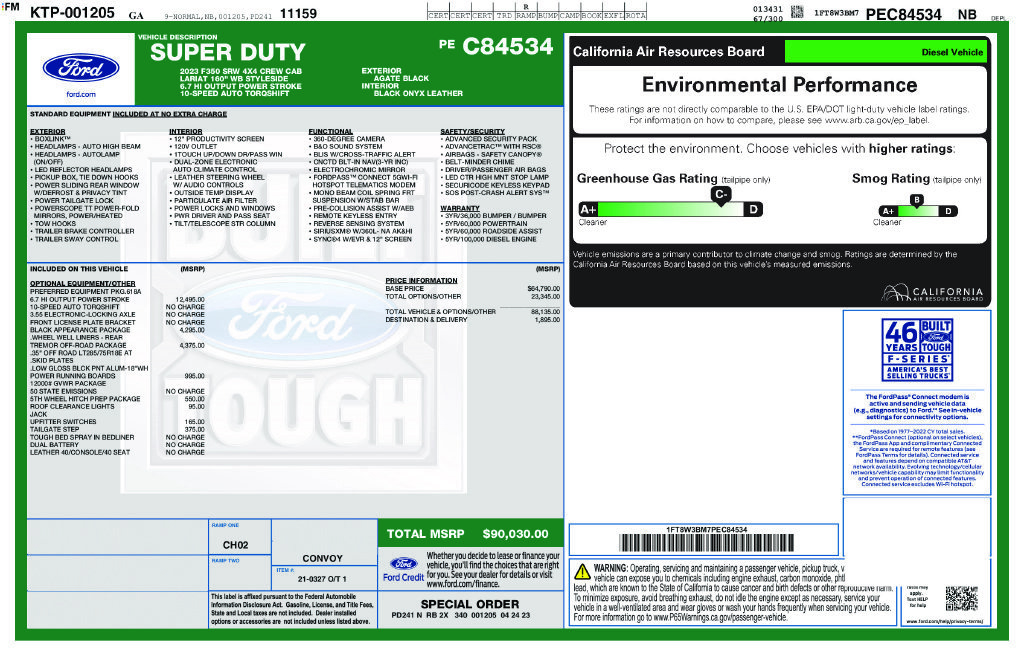 Certified 2023 Ford F350 Lariat w/ Tremor Off-Road Package AWD/4WD image 6