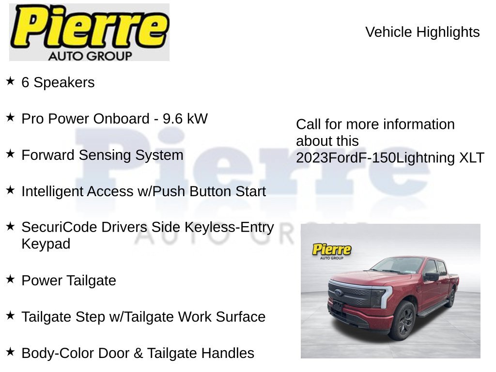 Certified 2023 Ford F150 Lightning XLT w/ Equipment Group 312A High AWD/4WD image 4