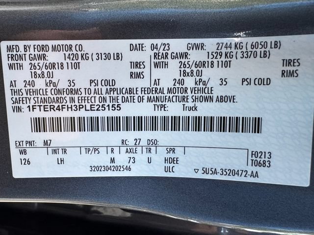Certified 2023 Ford Ranger XLT w/ Equipment Group 301A Mid AWD/4WD image 29