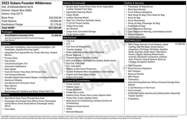Used 2022 Subaru Forester Wilderness w/ Wilderness Package AWD/4WD image 4