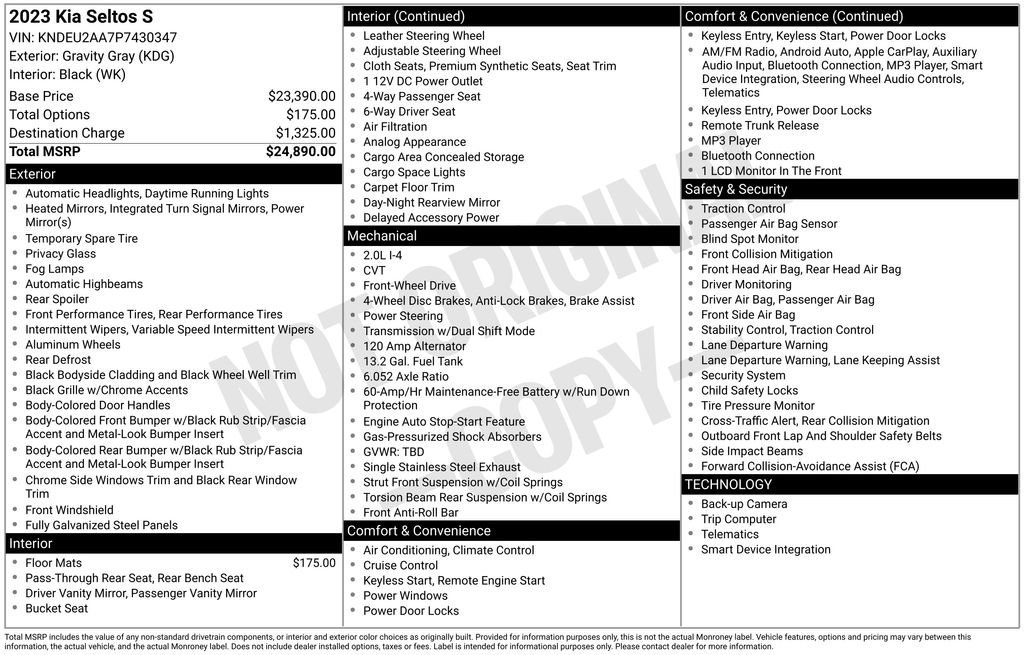 Used 2023 Kia Seltos S image 10