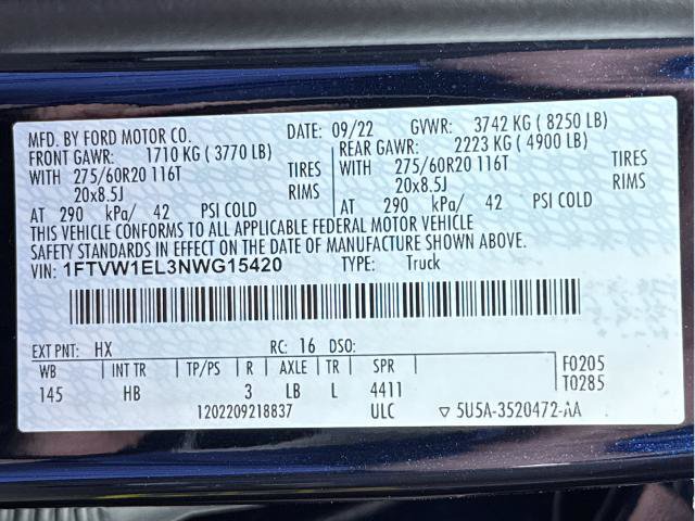 Certified 2022 Ford F150 Lightning Lariat AWD/4WD image 34