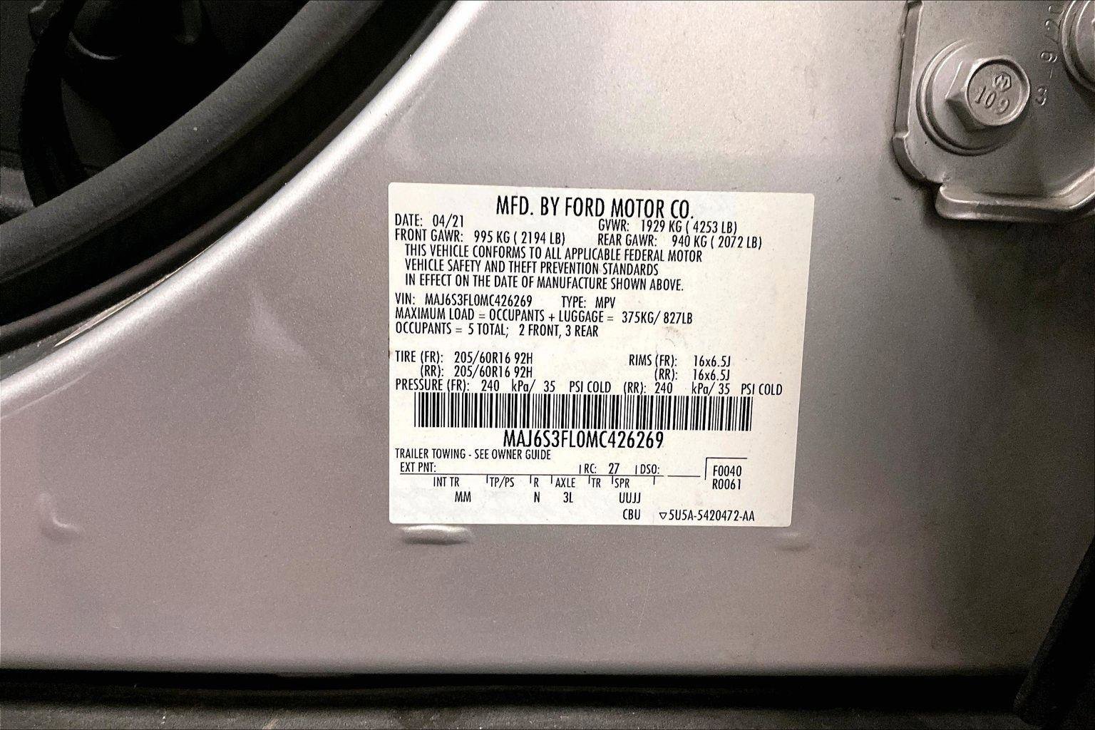 Certified 2021 Ford EcoSport S image 32