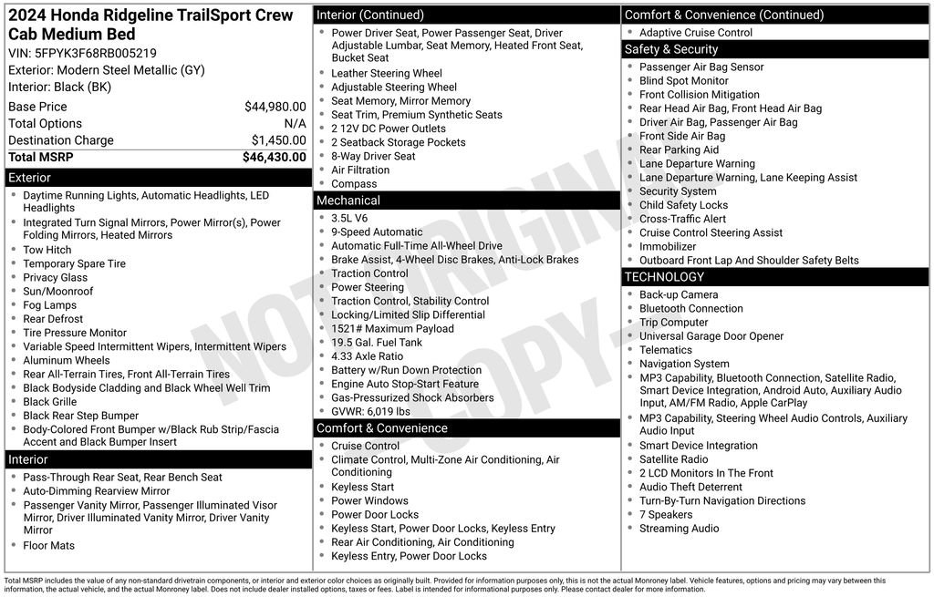 Used 2024 Honda Ridgeline TrailSport image 7