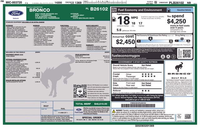 Certified 2023 Ford Bronco 4-Door w/ Sasquatch Package AWD/4WD image 24