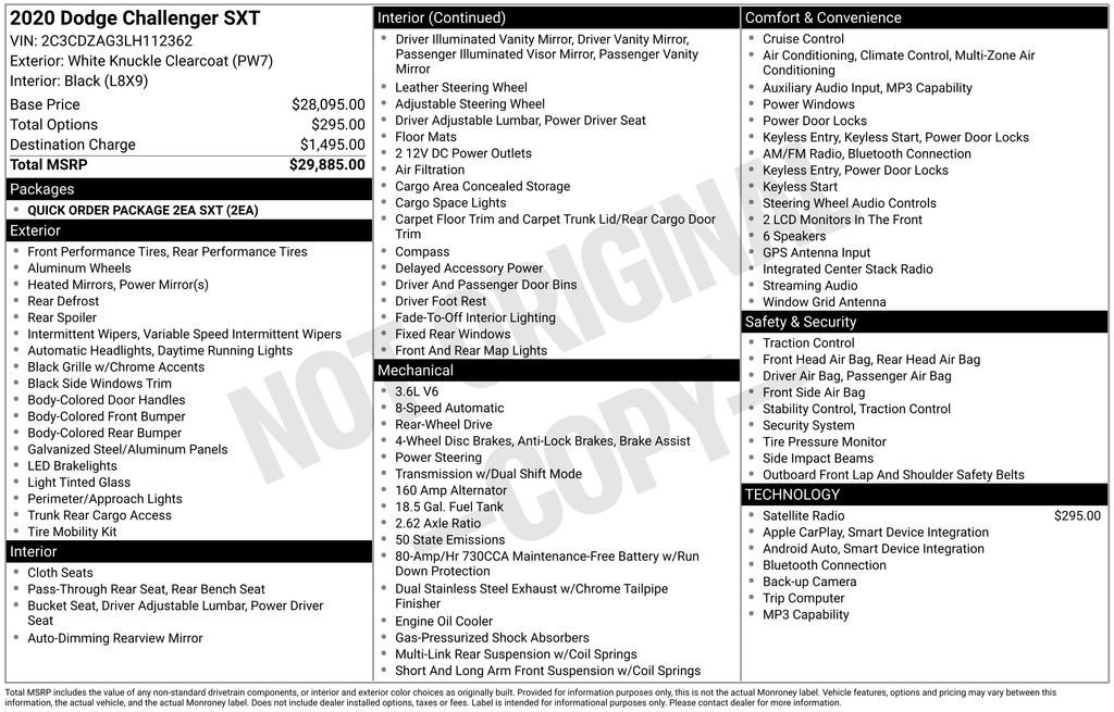 Used 2020 Dodge Challenger SXT image 33