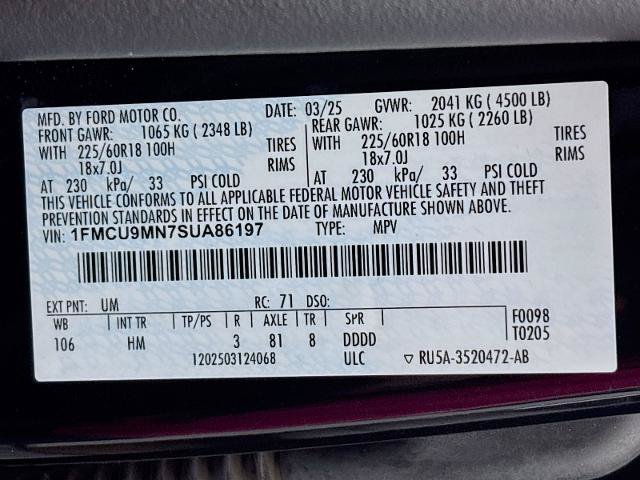Certified 2025 Ford Escape ST-Line AWD/4WD image 29