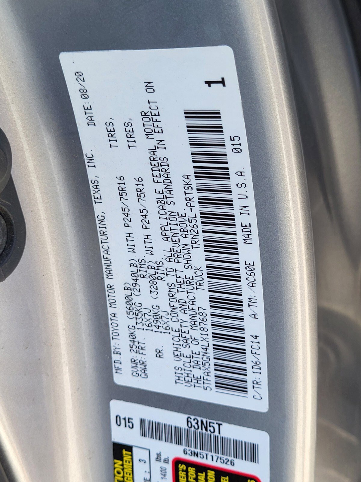 Used 2020 Toyota Tacoma SR5 w/ SR5 Appearance Package (SM) image 33