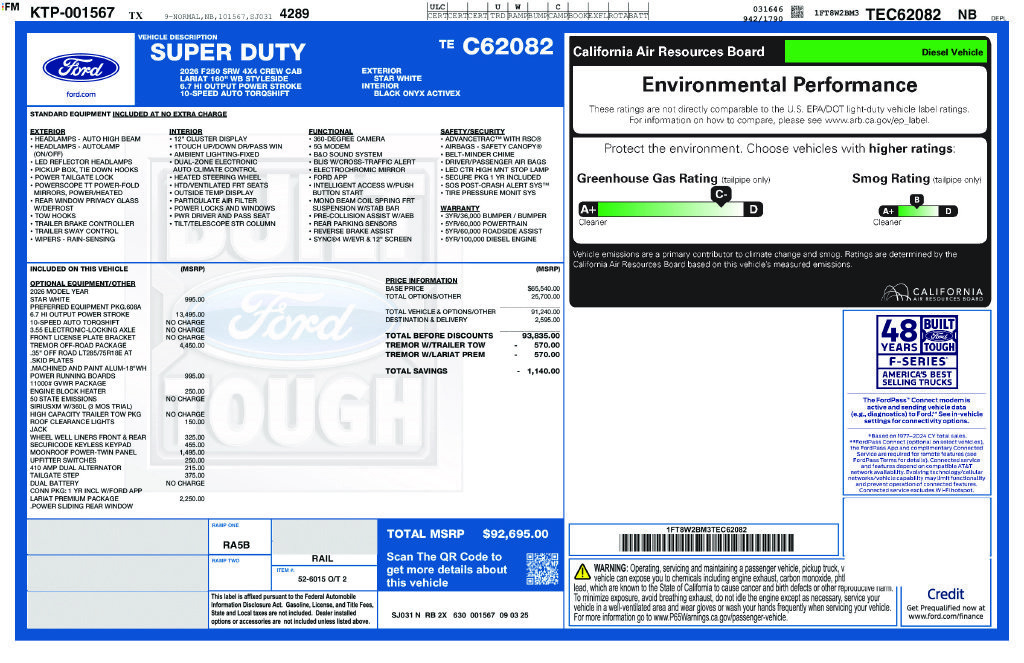 Certified 2026 Ford F250 Lariat w/ Tremor Off-Road Package AWD/4WD image 40